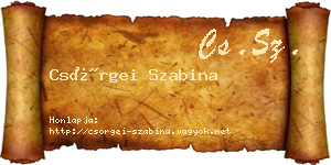 Csörgei Szabina névjegykártya
