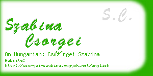 szabina csorgei business card